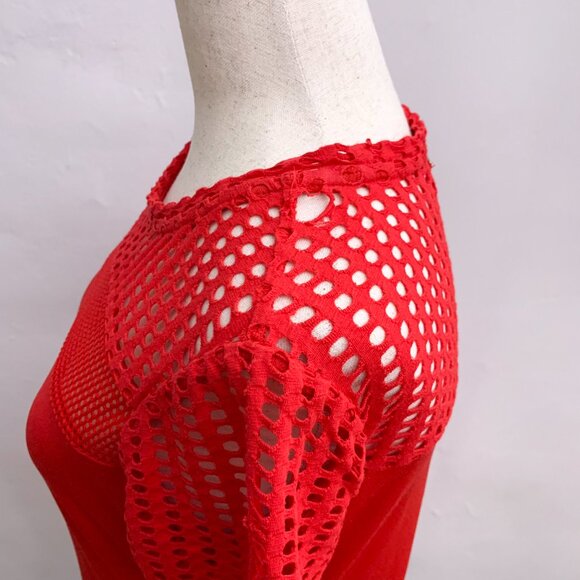 Michael Kors Red Mesh Shift Dress Size Small - Picture 4 of 7